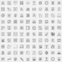 100 iconos de negocios para web y material impreso vector