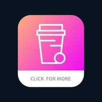 Glass Soup Cleaning Mobile App Button Android and IOS Line Version vector