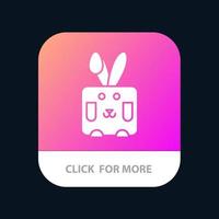 Bunny Easter Rabbit Holiday Mobile App Button Android and IOS Glyph Version vector