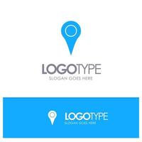 Geo location Location Map Pin Blue Solid Logo with place for tagline vector