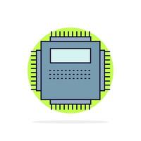 Processor Hardware Computer PC Technology Flat Color Icon Vector