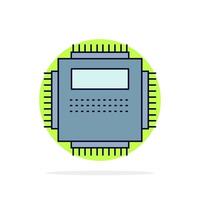 Processor Hardware Computer PC Technology Flat Color Icon Vector