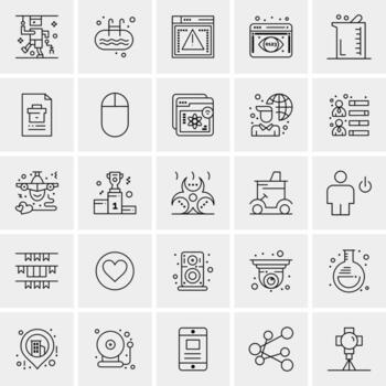 25 iconos de negocios universales vector ilustración de icono creativo para usar en proyectos relacionados con la web y dispositivos móviles