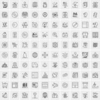 100 iconos de negocios para web y material impreso vector