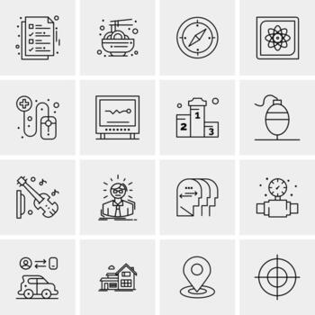 16 iconos de negocios universales vector ilustración de icono creativo para usar en proyectos relacionados con la web y dispositivos móviles