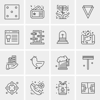 16 iconos de negocios universales vector ilustración de icono creativo para usar en proyectos relacionados con la web y dispositivos móviles