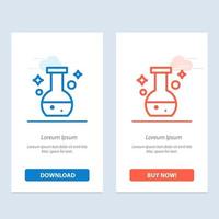 Tube Flask Lab Test  Blue and Red Download and Buy Now web Widget Card Template vector