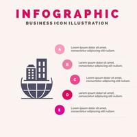 Global Organization Architecture Business Sustainable Solid Icon Infographics 5 Steps Presentation Background vector