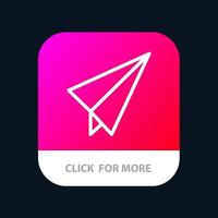 Paper Paper plane Plane Mobile App Button Android and IOS Line Version vector