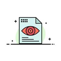 File Text Eye Computing Business Logo Template Flat Color vector