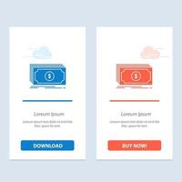 Money Fund Transfer Dollar  Blue and Red Download and Buy Now web Widget Card Template vector