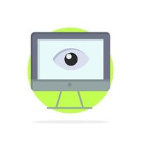 Monitor Online Privacy Surveillance Video Watch Abstract Circle Background Flat color Icon vector