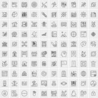 100 iconos de negocios para web y material impreso vector