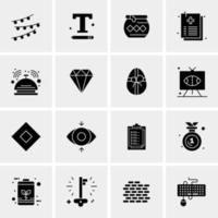 16 iconos de negocios universales vector ilustración de icono creativo para usar en proyectos relacionados con la web y dispositivos móviles