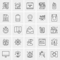 25 iconos de negocios universales vector ilustración de icono creativo para usar en proyectos relacionados con la web y dispositivos móviles