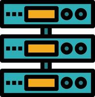 Server Data Storage Cloud Files  Flat Color Icon Vector icon banner Template