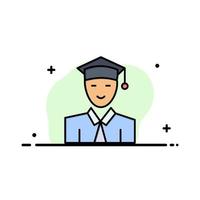 Student Education Graduate Learning  Business Flat Line Filled Icon Vector Banner Template