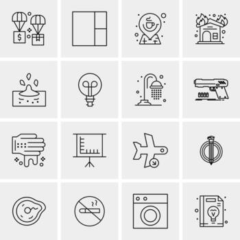 16 iconos de negocios universales vector ilustración de icono creativo para usar en proyectos relacionados con la web y dispositivos móviles