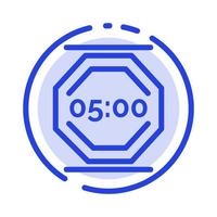 Stop Work Rest Stop Work Working Blue Dotted Line Line Icon vector