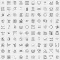 100 iconos de negocios para web y material impreso vector