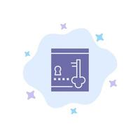 Safe Locker Lock Key Blue Icon on Abstract Cloud Background vector