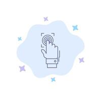 Fingerprint Identity Recognition Scan Scanner Scanning Blue Icon on Abstract Cloud Background vector