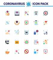 conjunto simple de protección covid19 azul 25 paquete de iconos icono incluido muestra de la placa de virus del hospital coronavirus viral 2019nov elementos de diseño del vector de enfermedad