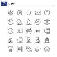 25 Sport icon set vector background