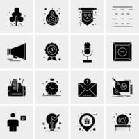 16 iconos de negocios universales vector ilustración de icono creativo para usar en proyectos relacionados con la web y dispositivos móviles