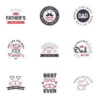 Happy Fathers Day Appreciation Vector Text Banner 9 Black and Pink Background for Posters Flyers Marketing Greeting Cards Editable Vector Design Elements