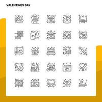 conjunto de iconos de línea de día de san valentín conjunto de 25 iconos diseño de estilo minimalista vectorial conjunto de iconos negros paquete de pictogramas lineales vector