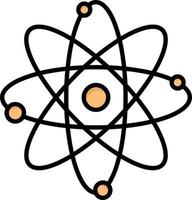 átomo química molécula laboratorio color plano icono vector icono banner plantilla