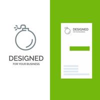 Bomb Explosive Explosion Grey Logo Design and Business Card Template vector