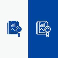 File Static Search Computing Line and Glyph Solid icon Blue banner vector