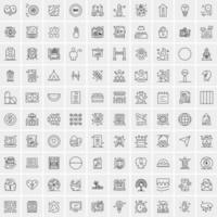 100 iconos de negocios para web y material impreso vector