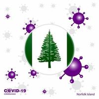 Pray For NJorfolk Island COVID19 Coronavirus Typography Flag Stay home Stay Healthy Take care of your own health vector