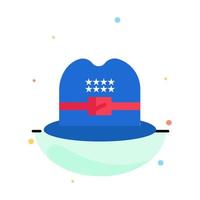 Hat Cap American Abstract Flat Color Icon Template vector