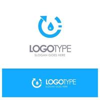 Drop Ecology Environment Nature Recycle Blue Solid Logo with place for tagline vector