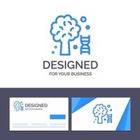 Creative Business Card and Logo template Knowledge Dna Science Tree Vector Illustration