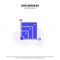 Our Services Scalable System Scalable System Science Solid Glyph Icon Web card Template vector