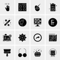 16 iconos de negocios universales vector ilustración de icono creativo para usar en proyectos relacionados con la web y dispositivos móviles