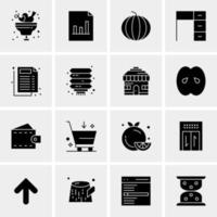 16 iconos de negocios universales vector ilustración de icono creativo para usar en proyectos relacionados con la web y dispositivos móviles