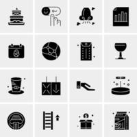 16 iconos de negocios universales vector ilustración de icono creativo para usar en proyectos relacionados con la web y dispositivos móviles