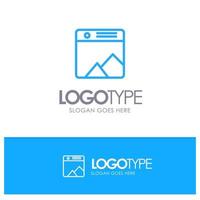 Image Photo Gallery Web Blue Outline Logo Place for Tagline vector