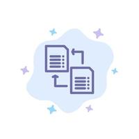 Data File Share Science Blue Icon on Abstract Cloud Background vector