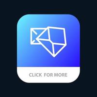 Business Mail Message Open Mobile App Button Android and IOS Line Version vector