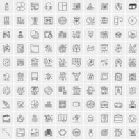 100 iconos de negocios para web y material impreso vector