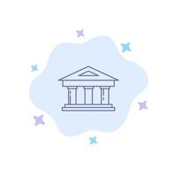 Bank Courthouse Finance Finance Building Blue Icon on Abstract Cloud Background vector