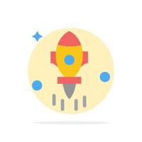 Astronomy Rocket Space Fly Abstract Circle Background Flat color Icon vector