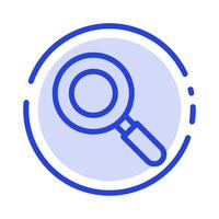 Search Research Find Blue Dotted Line Line Icon vector